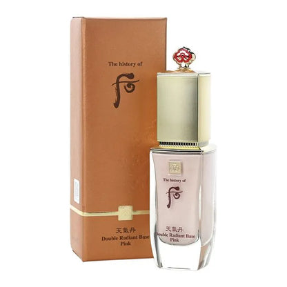 The history of whoo Cheongidan Hwahyun Double Radiant Base in Pink, 40ml, enhances skin radiance and provides a luminous glow.