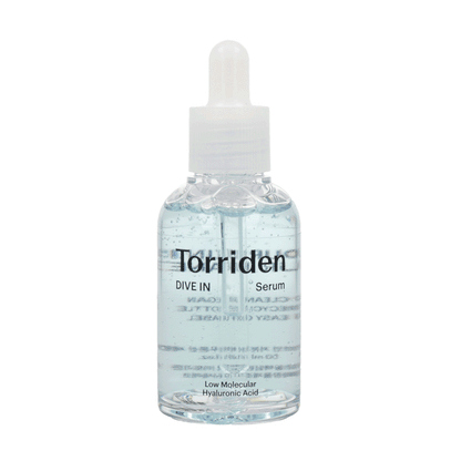 Torriden *renew* Dive-In Low Molecule Hyaluronic Acid Serum 50ml - eatures a lightweight, non-greasy texture that absorbs quickly into the skin.