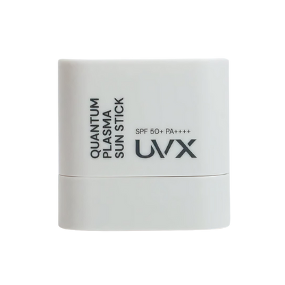 UVX Quantum Plasma Sun Stick SPF 50+ PA++++ in a 10g package, offering high sun protection in a convenient stick format.