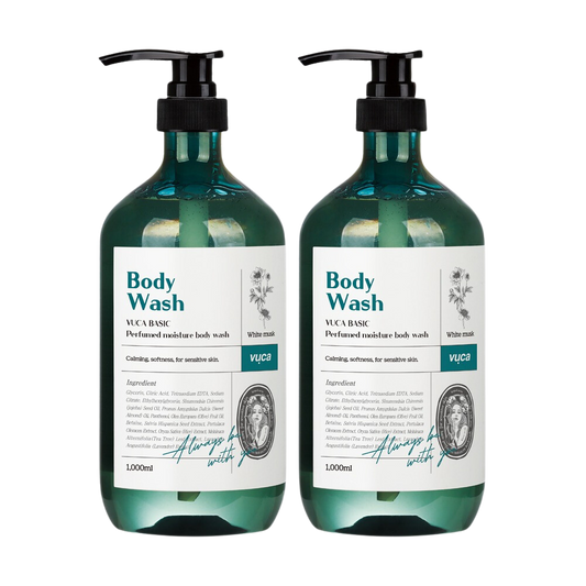 VUCA Basic Perfumed Moisture Body Wash in a 1000ml bottle, designed for a refreshing and hydrating cleansing experience.