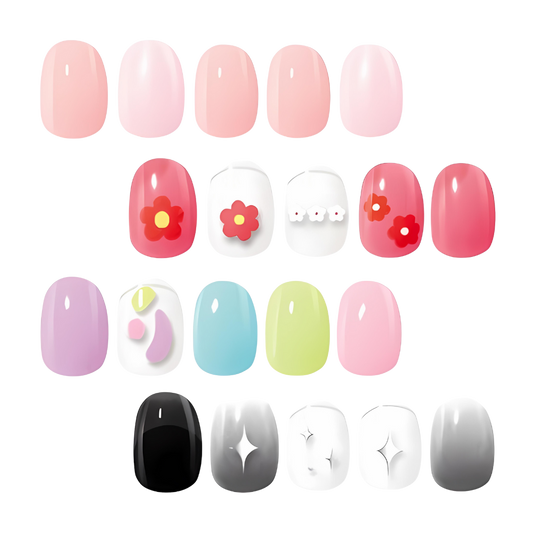 WAKEMAKE Gel Nail Stickers (EasyFit+) displayed, showcasing vibrant designs for effortless nail art application.