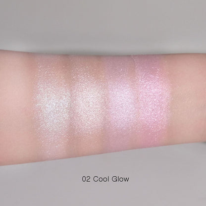 Enhance your features with the WAKEMAKE Glow Contouring Highlighter Palette, 7.8g, containing various highlighting shades.