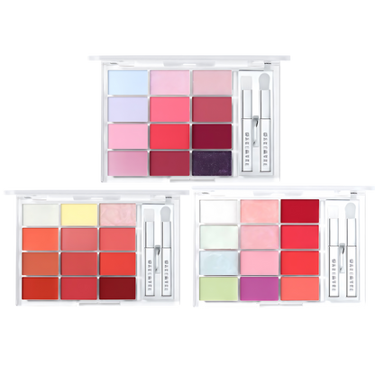 WAKEMAKE Soft Coloring Lip Palette with 12 shades for a vibrant, soft lip look. Perfect for any occasion!