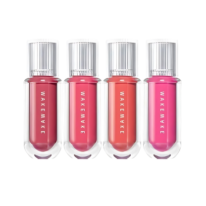WAKEMAKE's Watery Tok Tint Renewal set with six 4g colors, ideal for adding a refreshing tint to your lips.