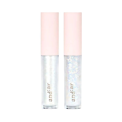 The and:ar Real Glitter Liquid (3.1g) is a dazzling liquid glitter that adds a radiant sparkle to any makeup look.