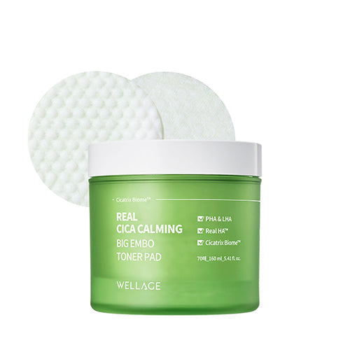 [Wellage] Real Cica Calming Big Embo Toner Pad 160ml - Dodoskin