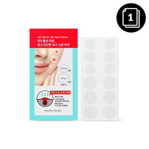 [HOLIKA HOLIKA] AC MILD Red Spot Patch 12 patches - Dodoskin