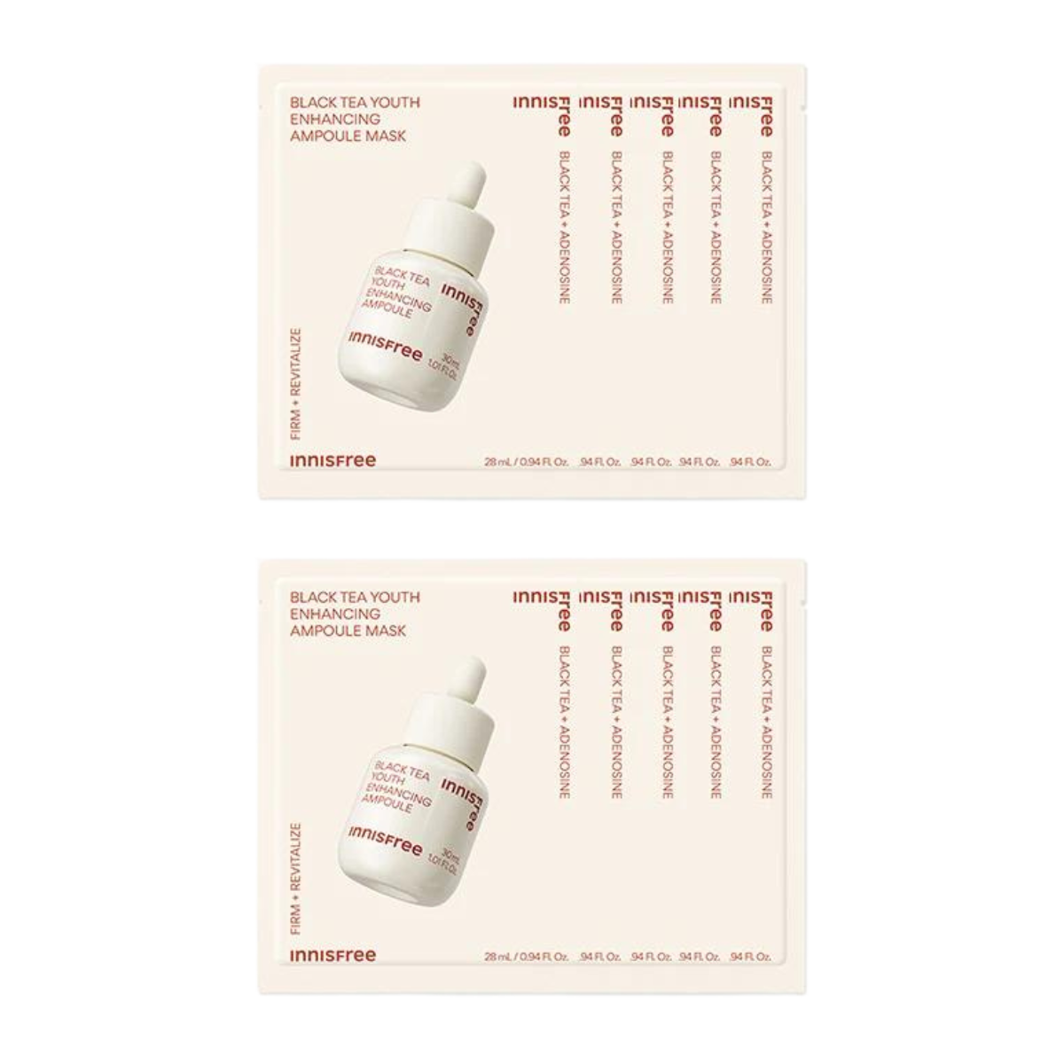 (Matthew검수) Innisfree Black Tea Youth Enhancing Ampoule Mask 28ml 5ea/10ea - KLO