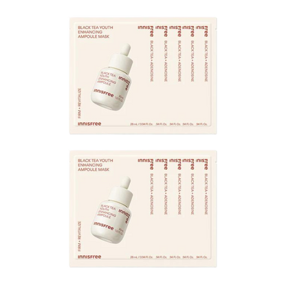 (Matthew검수) Innisfree Black Tea Youth Enhancing Ampoule Mask 28ml 5ea/10ea - KLO