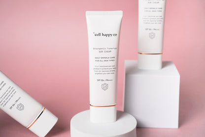 Cellhappyco Inorganic Self-driving Tone Up Sun Cream in a 50g tube.