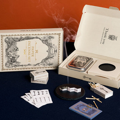 OPTATUM Paper Incense Gift Set (Tray + Tin Case + Tongs + Character Matches)