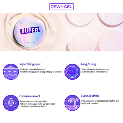 (Matt) DEWYCEL Super Plus Cushion SPF50+ PA+++ 15g - DODOSKIN