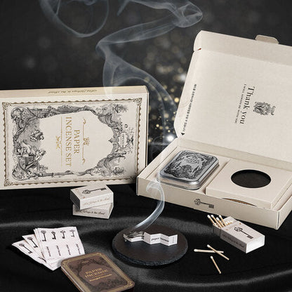 OPTATUM Paper Incense Gift Set (Tray + Tin Case + Tongs + Character Matches)
