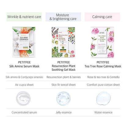 Petitfee Silk Amino Serum Mask 10ea - DODOSKIN