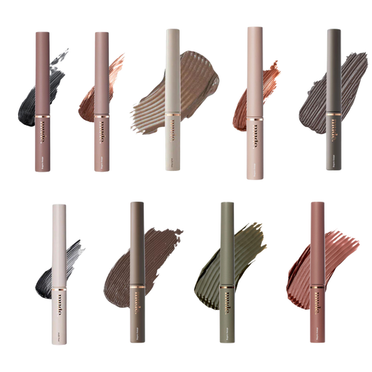 Volumizing and curling mascara with a multi-fixing formula in a 3ml tube.