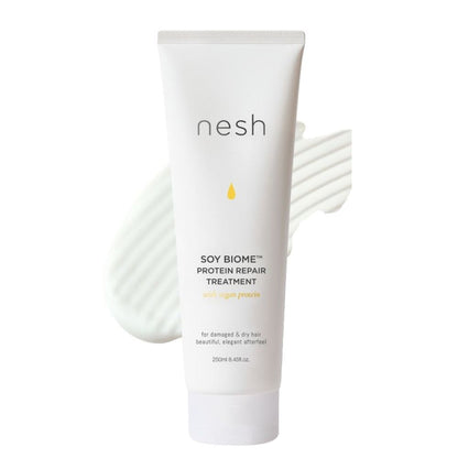 Revitalize and strengthen your hair with the nesh Soy Biome Protein Repair Treatment. 