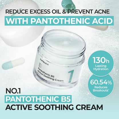 80ml Numbuzin Pantothenic B5 Active Soothing Cream - a gentle formula with vitamin B5 for skin relief.