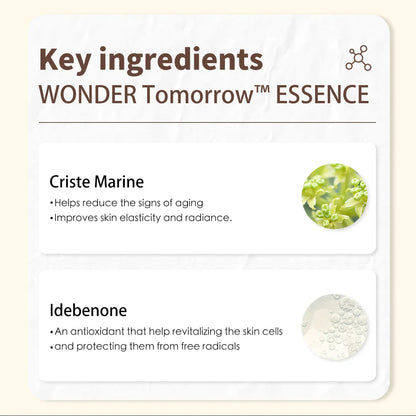 Onoma WONDER Tomorrow™ Essence 35ml bottle, a stylish and effective skincare essential promising a radiant and youthful glow.