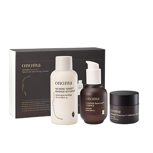 A set of three special onoma Wonder Tomorrow products.