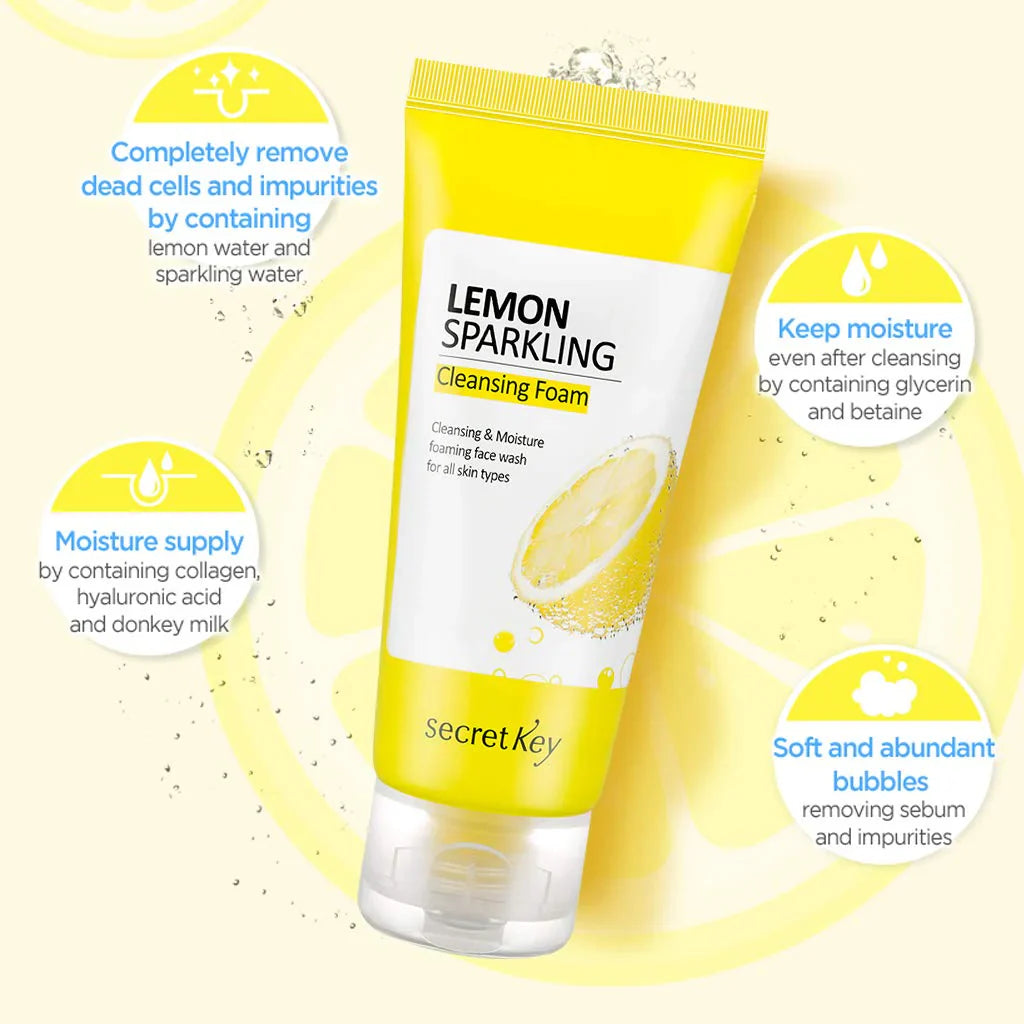 Secret Key Lemon Sparkling Cleansing Foam 200ml - KLO