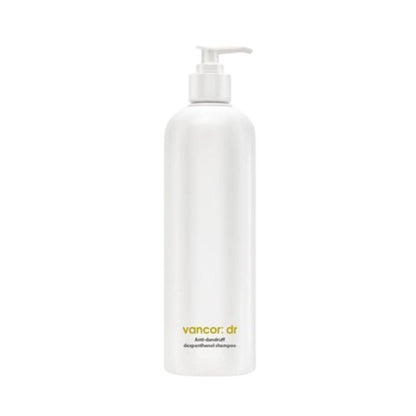 vancor: dr Anti-Dandruff Dexpanthenol Shampoo 500ml, a therapeutic shampoo formulated with dexpanthenol to treat and prevent dandruff while soothing the scalp. This gentle yet effective shampoo helps to cleanse the scalp, reduce flakiness, and alleviate irritation, leaving the hair feeling fresh and rejuvenated. 