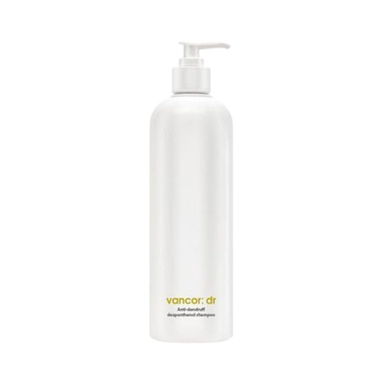 vancor: dr Anti-Dandruff Dexpanthenol Shampoo 500ml, a therapeutic shampoo formulated with dexpanthenol to treat and prevent dandruff while soothing the scalp. This gentle yet effective shampoo helps to cleanse the scalp, reduce flakiness, and alleviate irritation, leaving the hair feeling fresh and rejuvenated. 